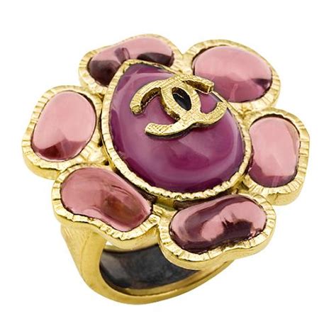 chanel rose ring|Chanel pre owned flower ring.